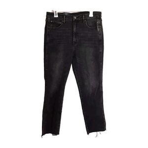 Gap Jeans Women 31/12R Cigarette High Rise Slim Stretch Washed Black 26" Inseam